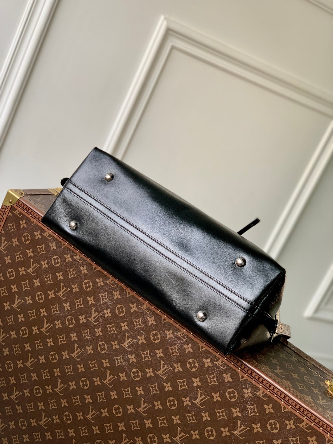 LOUIS VUITTON CARRYALL CARGO DARK 39 IN BLACK LAMBSKIN COLORFUL MONOGRAM TAG