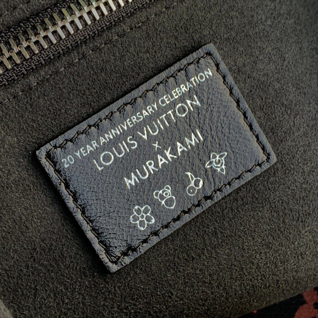LOUIS VUITTON CARRYALL CARGO DARK 39 IN BLACK LAMBSKIN COLORFUL MONOGRAM TAG