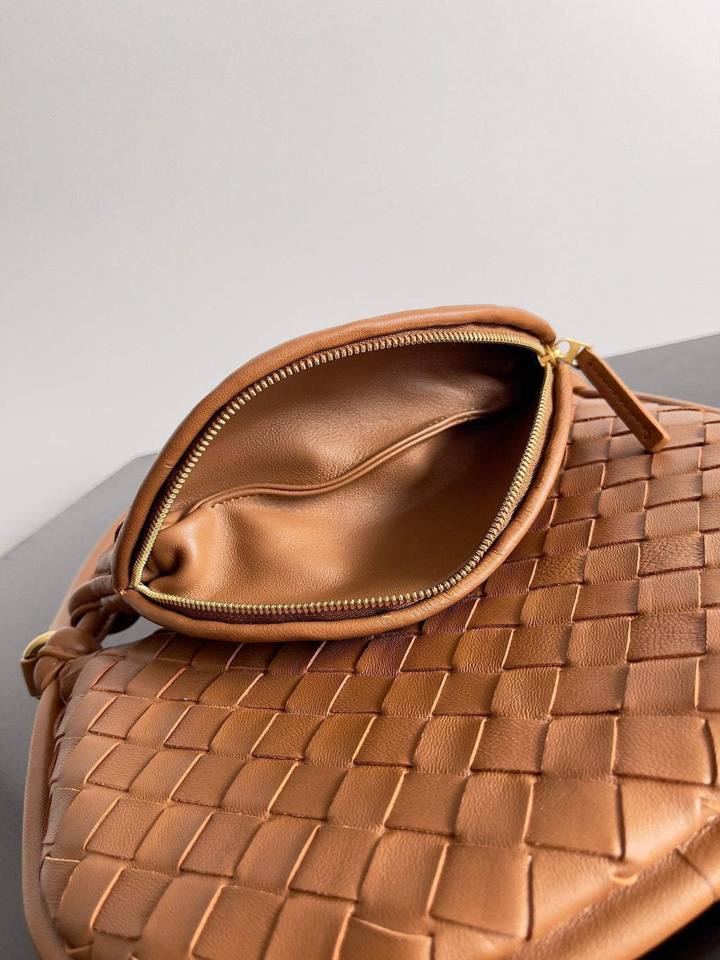 SMALL GEMELLI 24 IN BRONZE BROWN LAMBSKIN