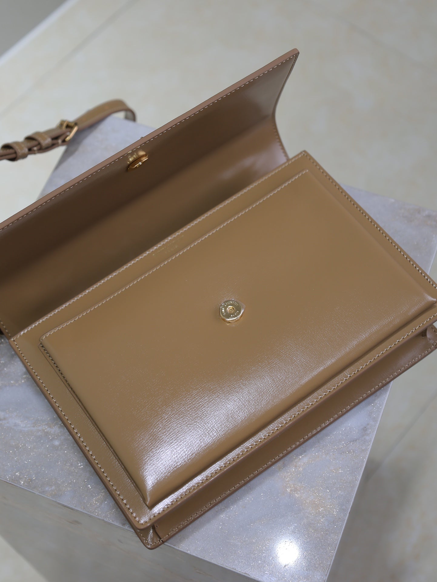 YSL 25S SUNSET MM 25 IN FOX CALFSKIN GOLD HARDWARE